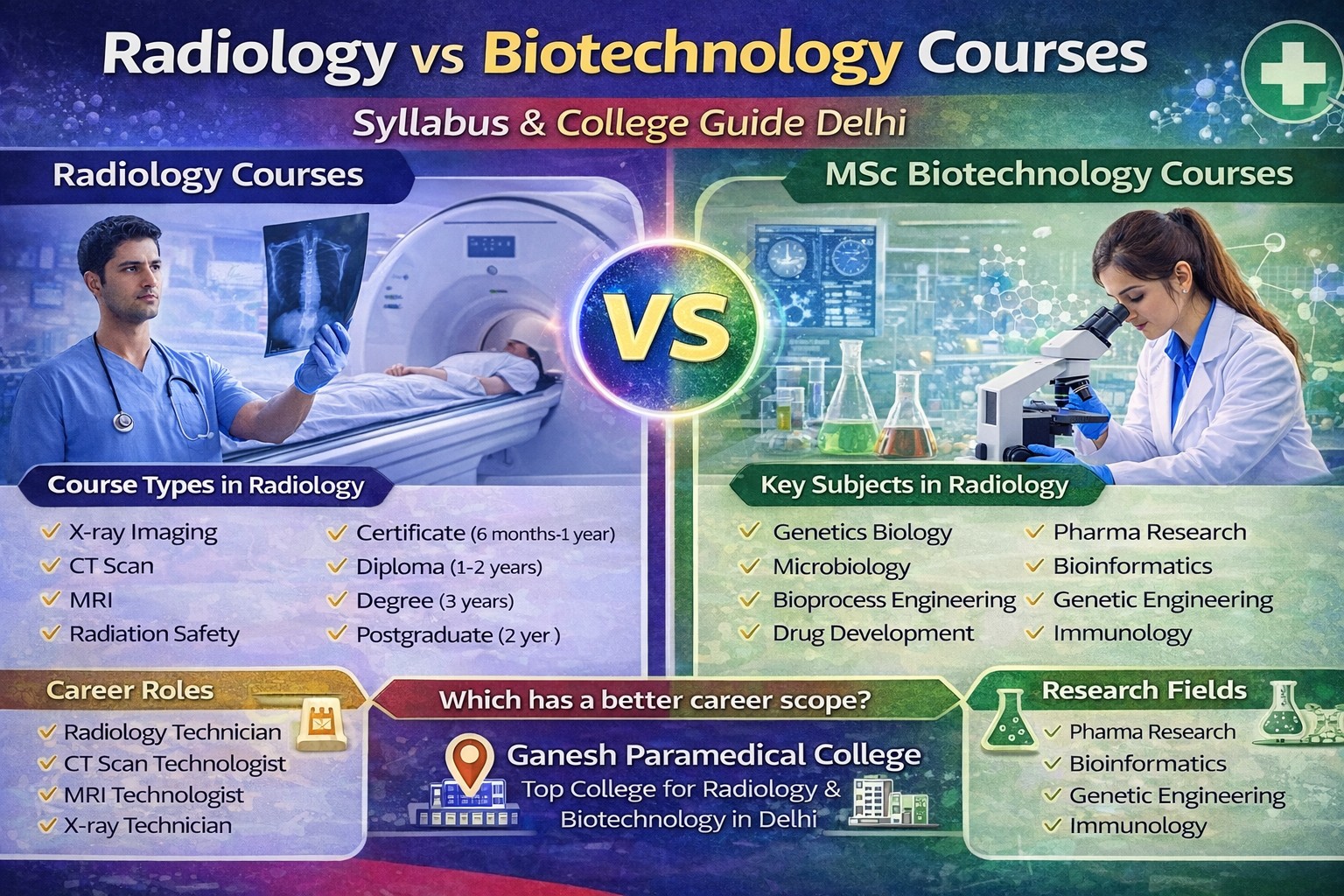  Radiology vs Biotechnology Courses: Syllabus & College Delhi 